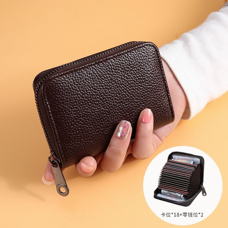 Multi Slot Card Holder with Zipper Closure