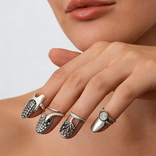 Adjustable Snake Vintage Ring with Tree of Life Design