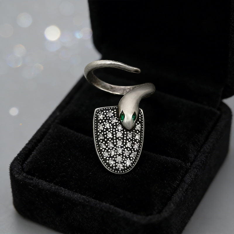 Adjustable Snake Vintage Ring with Tree of Life Design