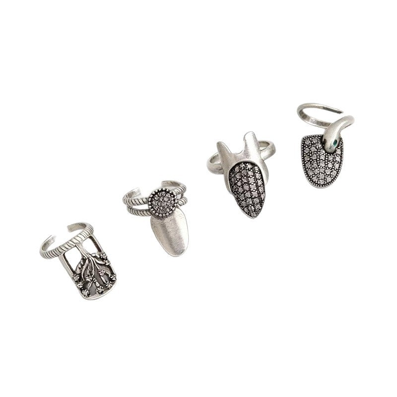 Adjustable Snake Vintage Ring with Tree of Life Design